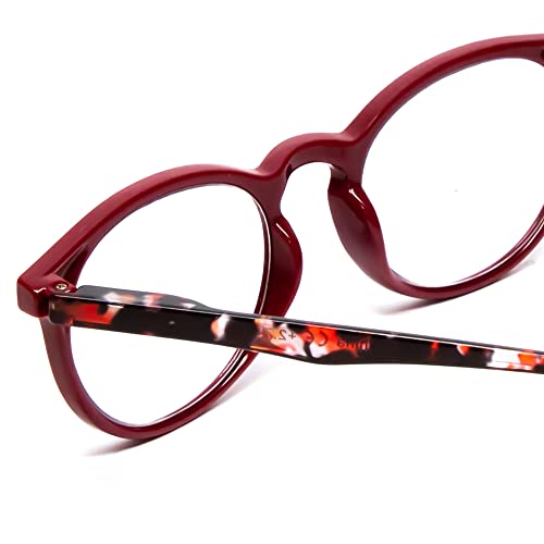 Calabria MDR8003 Women's Round Reading Glasses with Keyhole Bridge – Maroon Red | Spring Hinge Acetate Frame | Single Power Readers | Eyewear | Magnification 1.25x - Image 4