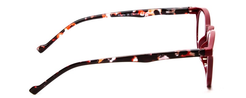 Calabria MDR8003 Women's Round Reading Glasses with Keyhole Bridge – Maroon Red | Spring Hinge Acetate Frame | Single Power Readers | Eyewear | Magnification 1.25x - Image 3