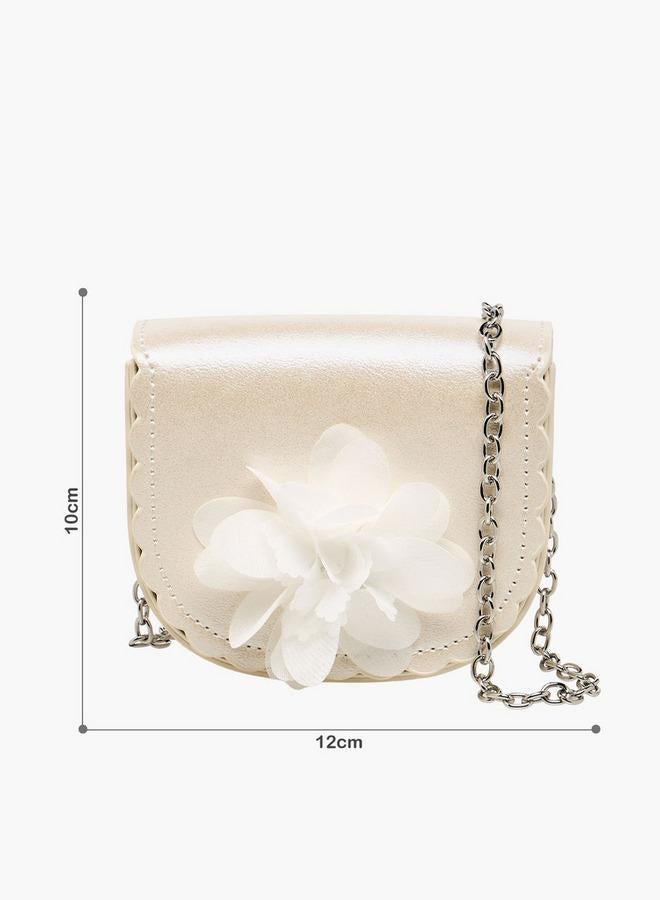 Flora Bella By Shoexpress Floral Applique Crossbody Bag with Chain Strap - Image 2