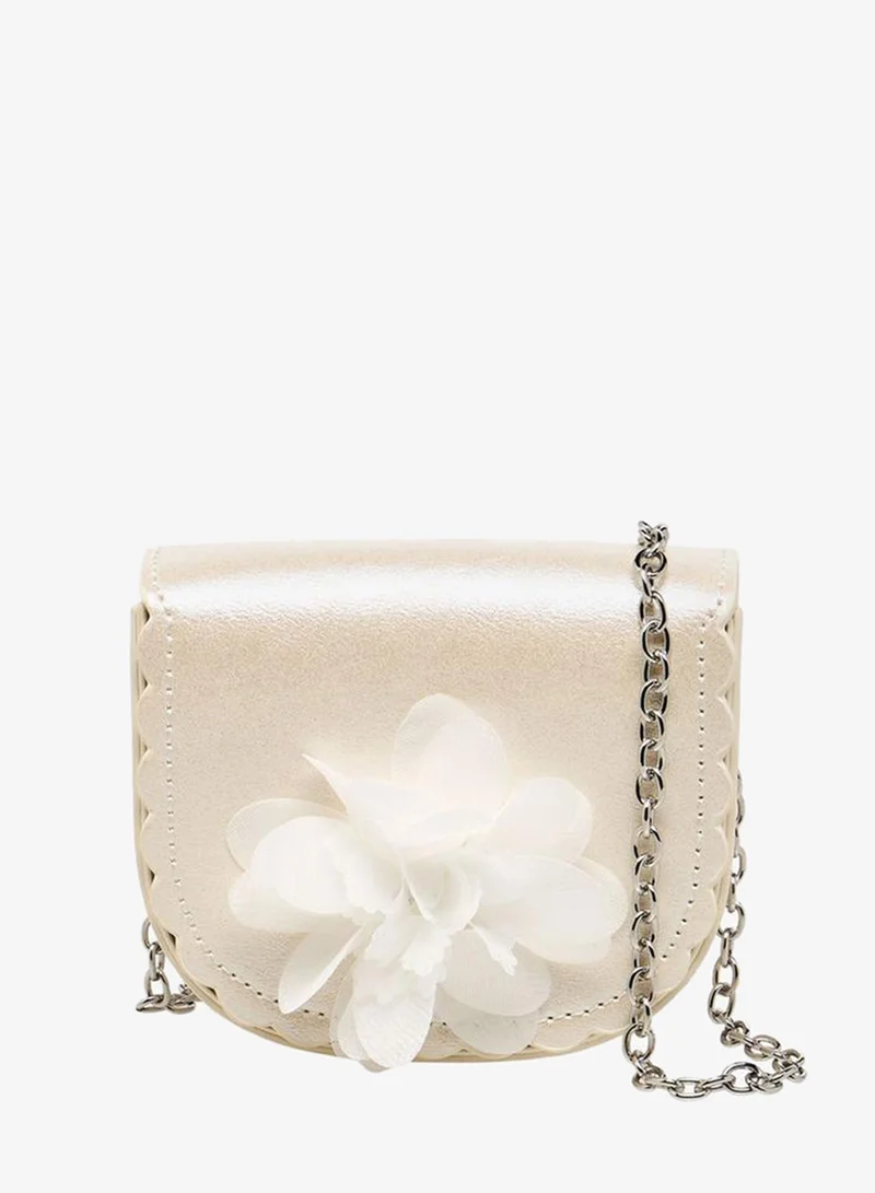 Flora Bella By Shoexpress Floral Applique Crossbody Bag with Chain Strap