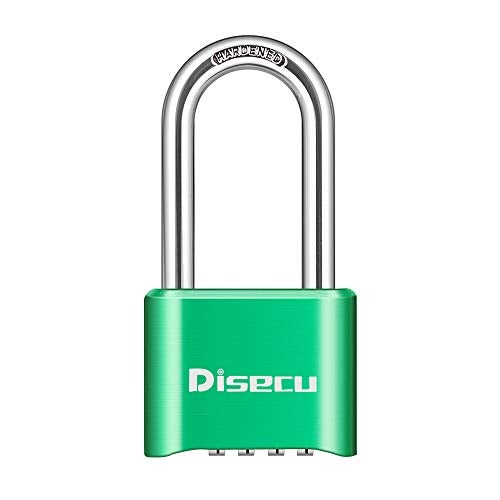 Disecu 1 Pack disecu Heavy Duty 4 Digit Combination Lock, 2.5 Inch Long Shackle Outdoor Waterproof Padlock for School Gym Locker, Storage Unit, Fence, Gate, Toolbox (Green) - Image 1