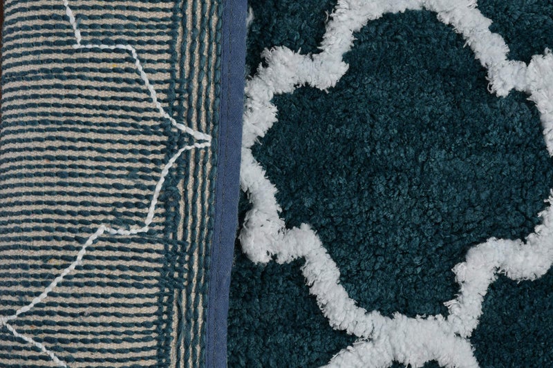 AEROHAVEN™ Glorious Super Soft Microfiber Abstract Moroccan Designer Anti Slip Bathmat (Teal, 40 cm x 60 cm) - Image 3