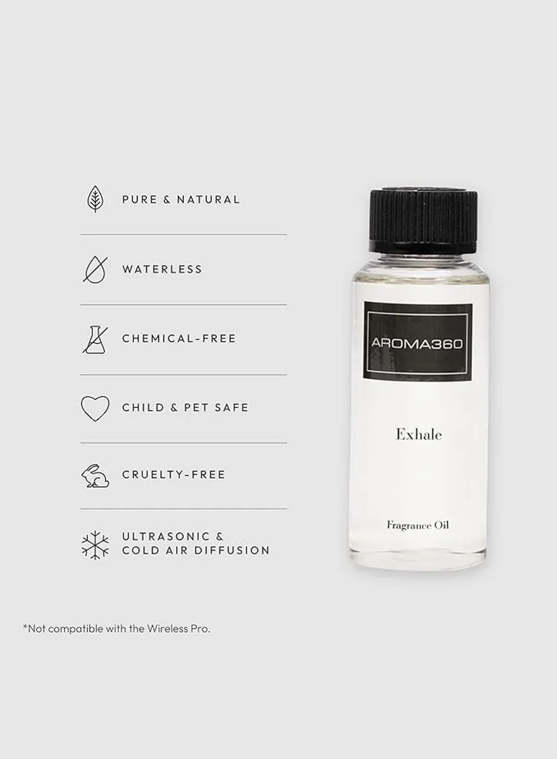 AROMA360 Exhale Fragrance Oil Blend - Hotel Inspired for Luxury Essential Oil Diffusers - Aromatherapy Scent Diffuser Oil - Lavender, Eucalyptus, and Lemon