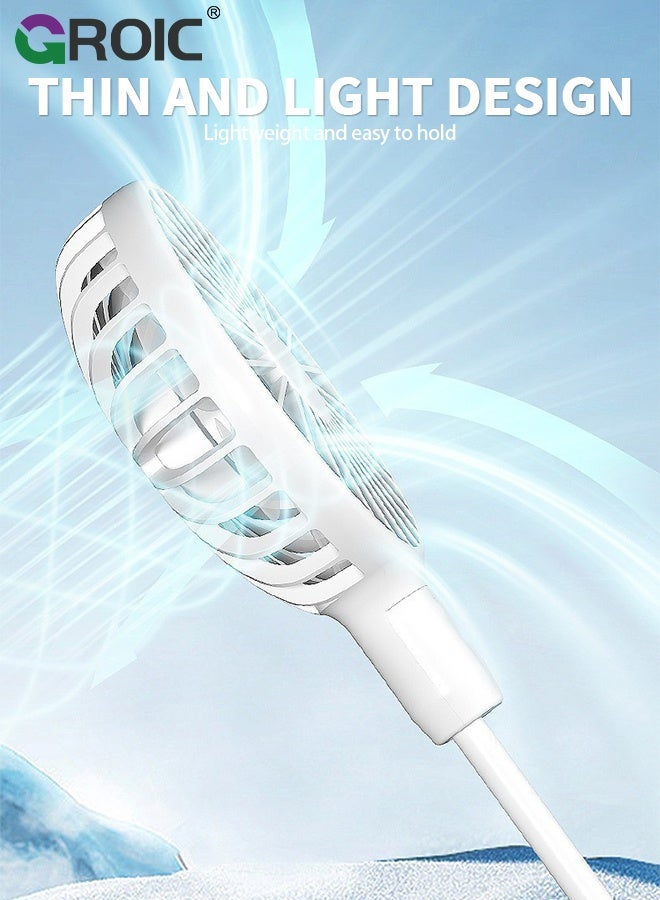 GROIC مروحة USB، مروحة محمولة صغيرة للدوران 360°، مروحة شخصية صغيرة للمنزل والمكتب، مروحة مكتبية متوافقة مع جميع مخرجات USB مثل اللابتوب/الباور بانك/المقبس، مروحة جيب للسفر والتنقل (مع مفتاح) - Image 5