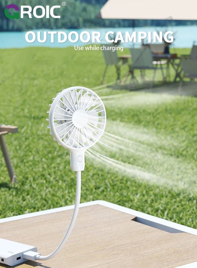 GROIC مروحة USB، مروحة محمولة صغيرة للدوران 360°، مروحة شخصية صغيرة للمنزل والمكتب، مروحة مكتبية متوافقة مع جميع مخرجات USB مثل اللابتوب/الباور بانك/المقبس، مروحة جيب للسفر والتنقل (مع مفتاح) - Image 3