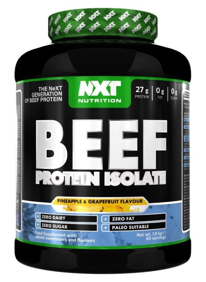 NXT Nutrition - Beef Protein Isolate, Pinapple & Grapefruit Flavour,  1.8kg, 60 Servings - Image 1