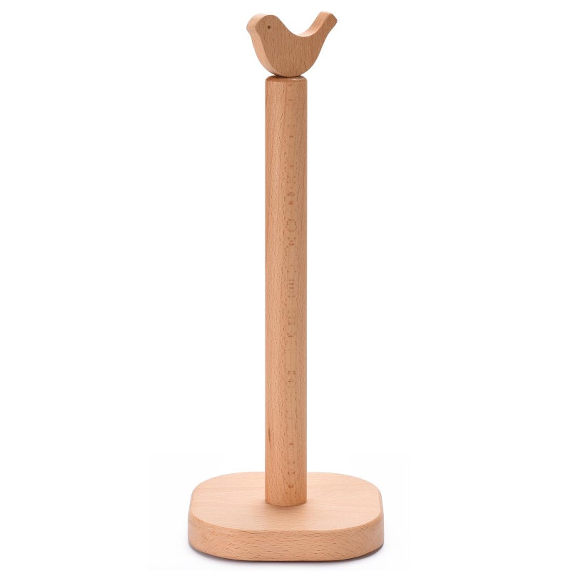 Cambiar Paper Towel Holder, Cute Bird Wooden Kitchen Roll Stand Organizer Countertop Free Standing, Housewarming Gift New Home - Image 1