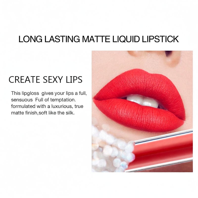 6 Colors 2.5ml Matte Lip Gloss Kit Moisturizing Long-lasting Waterproof Non-stick Cup Liquid Lipstick Lip Paint - Image 4
