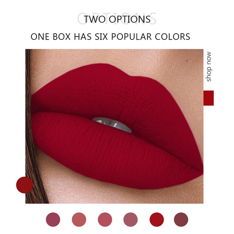 6 Colors 2.5ml Matte Lip Gloss Kit Moisturizing Long-lasting Waterproof Non-stick Cup Liquid Lipstick Lip Paint - Image 3