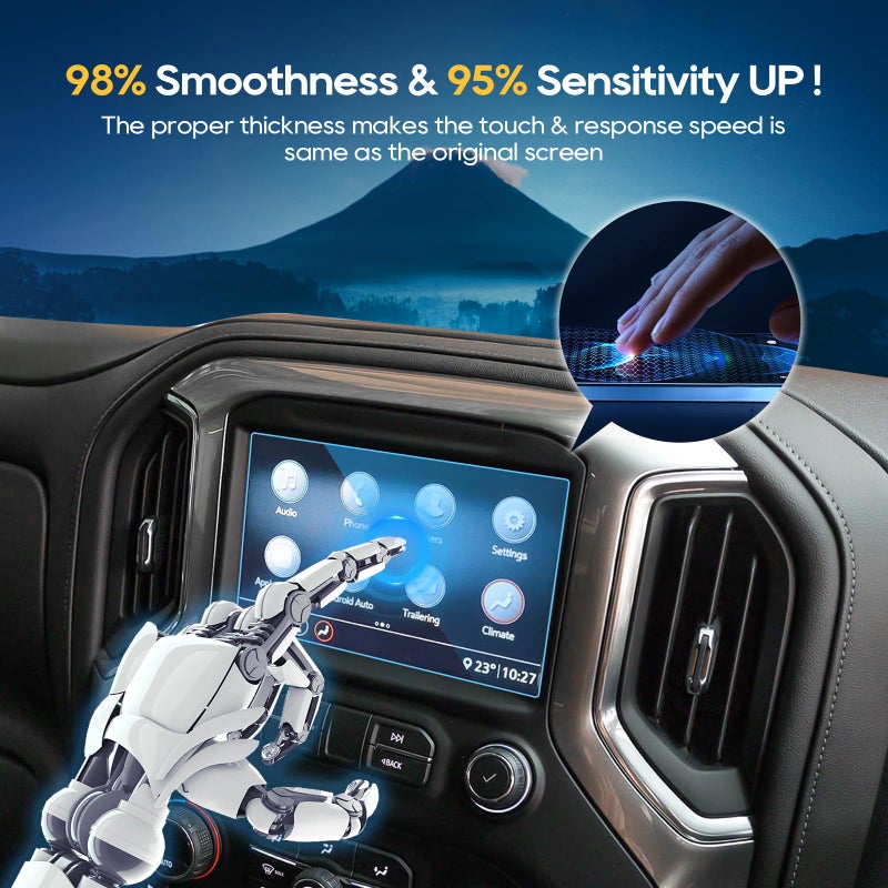 LFOTPP Fit for 2014-2019 2020 2021 Silverado 1500 2500HD 3500HD 8 Inch LTZ MyLink Car Navigation Screen Protector, Tempered Glass Infotainment Center Touch Display Guard - Image 3
