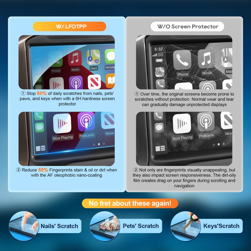 LFOTPP Fit for 2014-2019 2020 2021 Silverado 1500 2500HD 3500HD 8 Inch LTZ MyLink Car Navigation Screen Protector, Tempered Glass Infotainment Center Touch Display Guard - Image 1