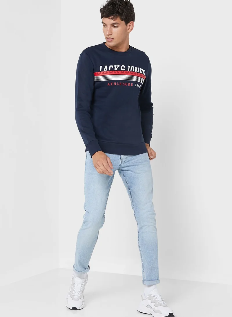 JACK & JONES Logo Print Sweatshirt