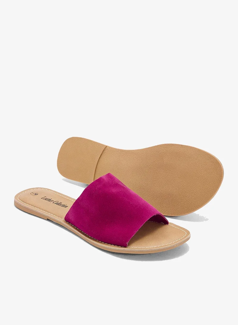 ليذر_كوليكشن صندل مسطح أساسي