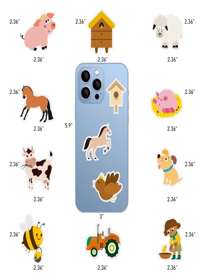 Cleverplay 100 Pack Farm Animal Stickers,Barn Cow Pig Party Favors Gifts, Farm Party Decorations - Image 5
