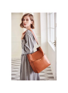 Bostanten BOSTANTEN Women's Leather Designer Handbags Tote Purses Shoulder Bucket Bags Brown  - Image 2