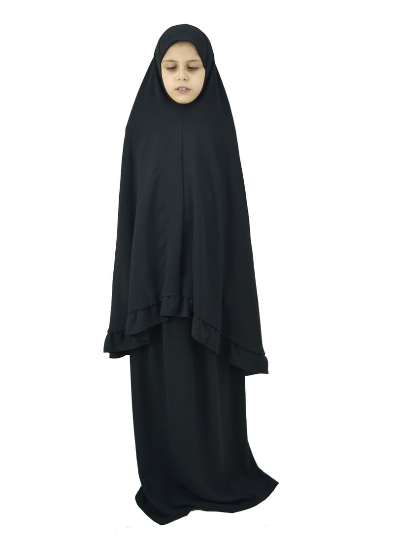 DAMAS COLLECTION - Two Piece Islamic prayer dress for girls kids and women -Prayer Clothes for girls and Muslim Women-Prayer Abaya For women and girls kids- Umrah essentials for women -Prayer dress women - Image 1