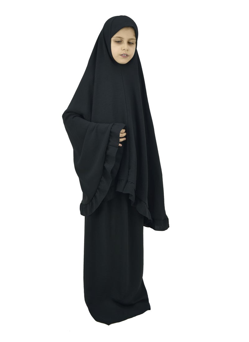 DAMAS COLLECTION - Two Piece Islamic prayer dress for girls kids and women -Prayer Clothes for girls and Muslim Women-Prayer Abaya For women and girls kids- Umrah essentials for women -Prayer dress women - Image 1