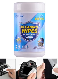 Opula 100pcs Monitor Wipes Pre-Moistened Computer Screen Wipes Electronics Cleaning Wipes for Camera Smart Watch Eyeglasses Tablets Lenses Laptop Screen Phones TV LCD Cleaner Wipes  - Image 1
