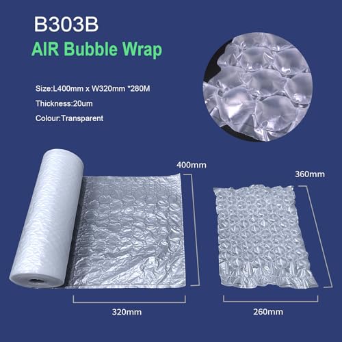 SKYCENX EONE E303B Air Cushion Film Bubble Wrap Pillow Air Cushion System Film Inflatable Packaging Film Compatible for Air Cushion Machine protective packaging (16in Width, 920ft Length, 1 Roll) - Image 2