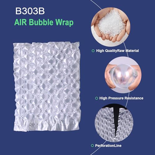 SKYCENX EONE E303B Air Cushion Film Bubble Wrap Pillow Air Cushion System Film Inflatable Packaging Film Compatible for Air Cushion Machine protective packaging (16in Width, 920ft Length, 1 Roll) - Image 3