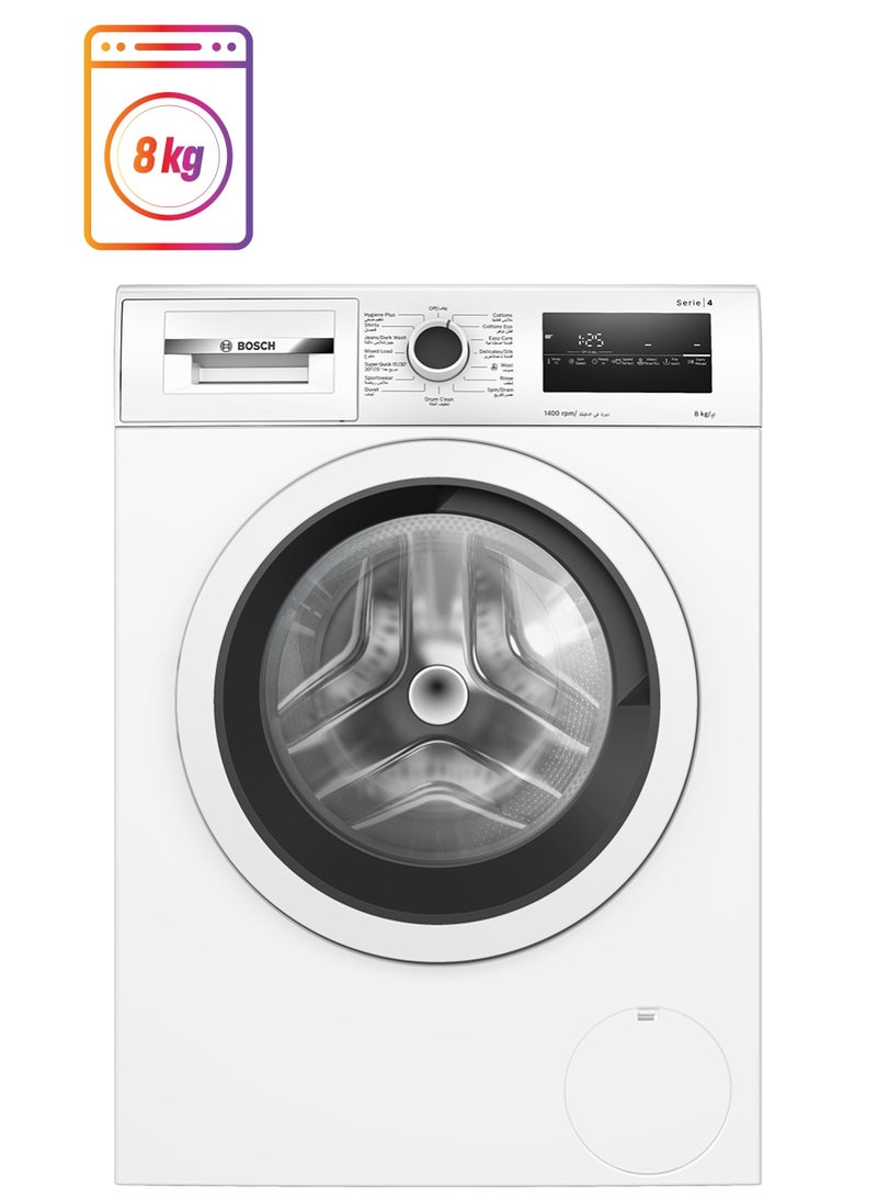 BOSCH 8 Kg Front Load Washing Machine, Series 4, 1400Rpm, EcoSilence Drive - Efficient and Extra Silent, German Engineering, 2300 W, WAN28282GC, White 8 kg 2300 W WAN28282GC White - Image 1