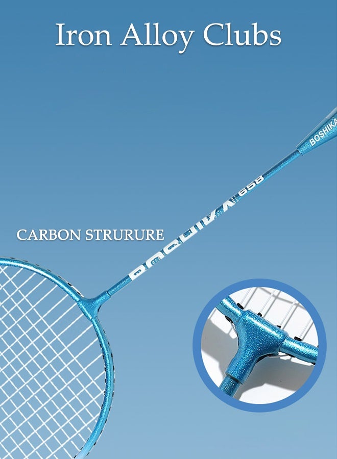 DUNISO Badminton Rackets for Outdoor Backyard Games Including Badminton Bag 2 Rackets and 3 Badminton Shuttlecocks Lightweight Badminton Racquets for Beginners - Image 3