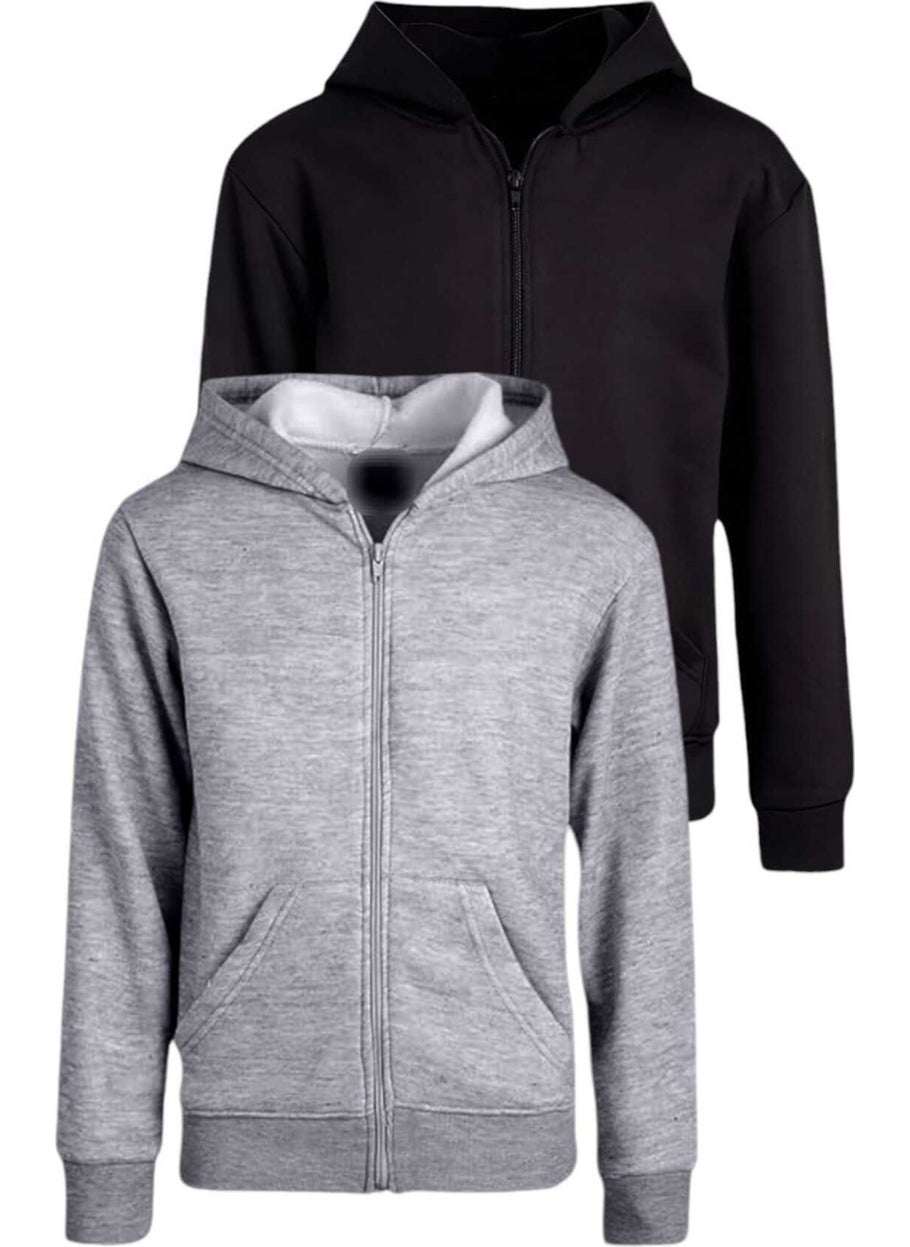 Tezzgelsin - Kids Cotton Hooded Zippered Sweatshirt 2 Piece Set - Image 1