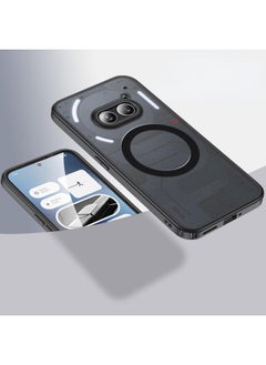 erorex Luxury Magnetic For Wireless Charging Case Compatible With Nothing Phone 2A Shockproof Matte Clear Fundas For Nothing Phone 2A Black  - Image 1