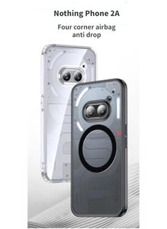 erorex Luxury Magnetic For Wireless Charging Case Compatible With Nothing Phone 2A Shockproof Matte Clear Fundas For Nothing Phone 2A Black  - Image 2