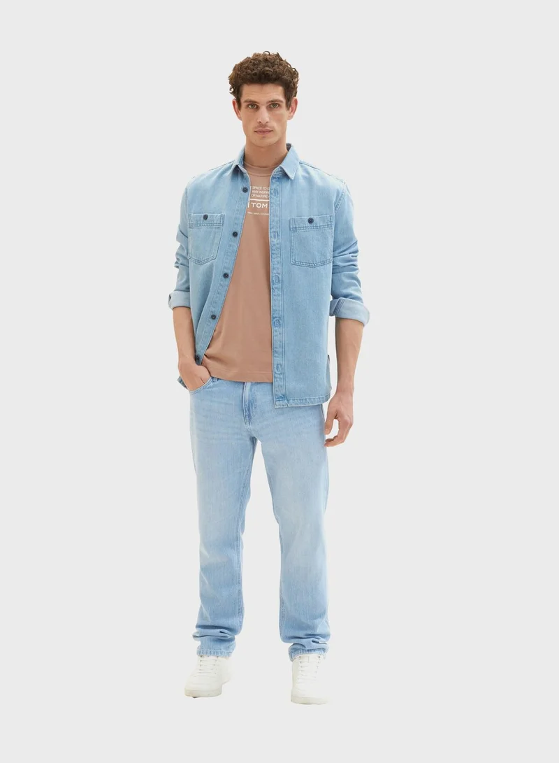 TOM TAILOR Text Print Crew Neck T-Shirt