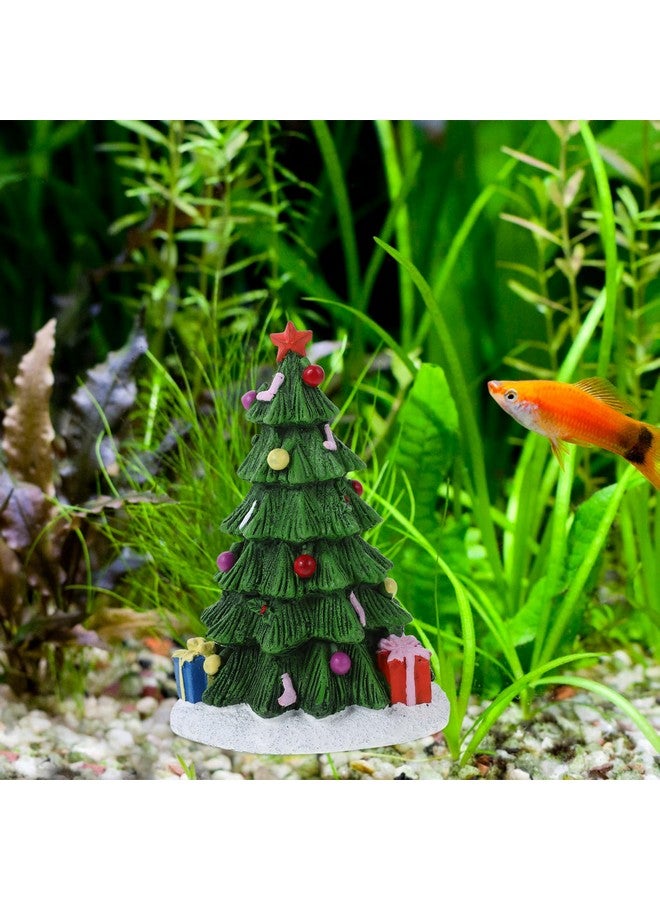 POPETPOP Christmas Aquarium Decoration Christmas Tree Resin Fish Tank Decoration Micro Landscape Ornaments For Holiday Aquarium Supplies Table Decor - Image 2