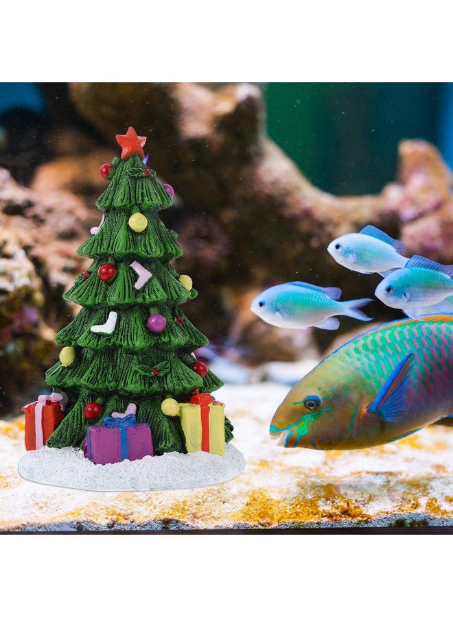 POPETPOP Christmas Aquarium Decoration Christmas Tree Resin Fish Tank Decoration Micro Landscape Ornaments For Holiday Aquarium Supplies Table Decor - Image 3