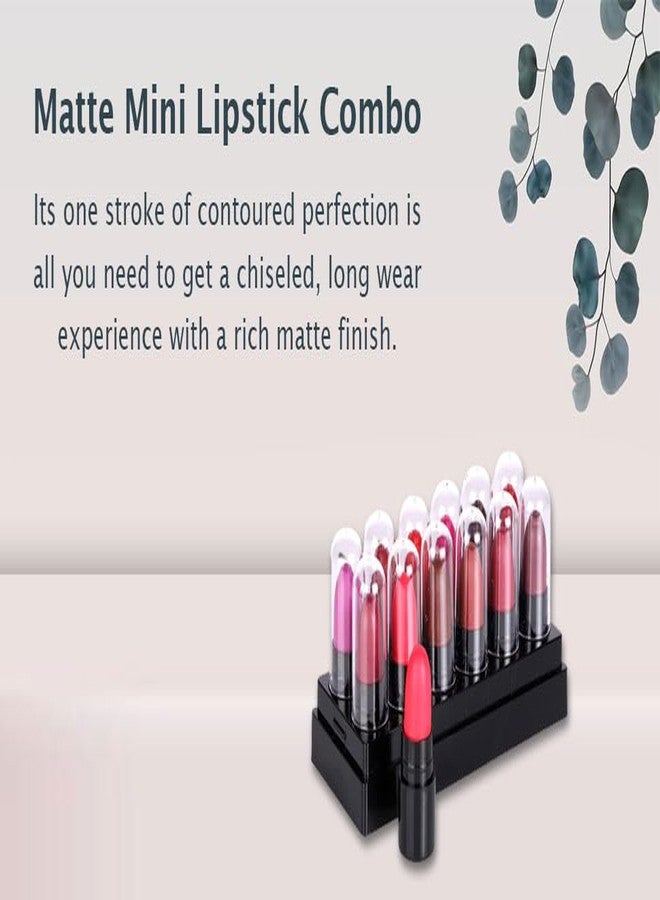 بينر مجموعة أحمر شفاه صغيرة، 8 ألوان مع حامل عرض، تشكيلة وردية وحمراء - Image 5