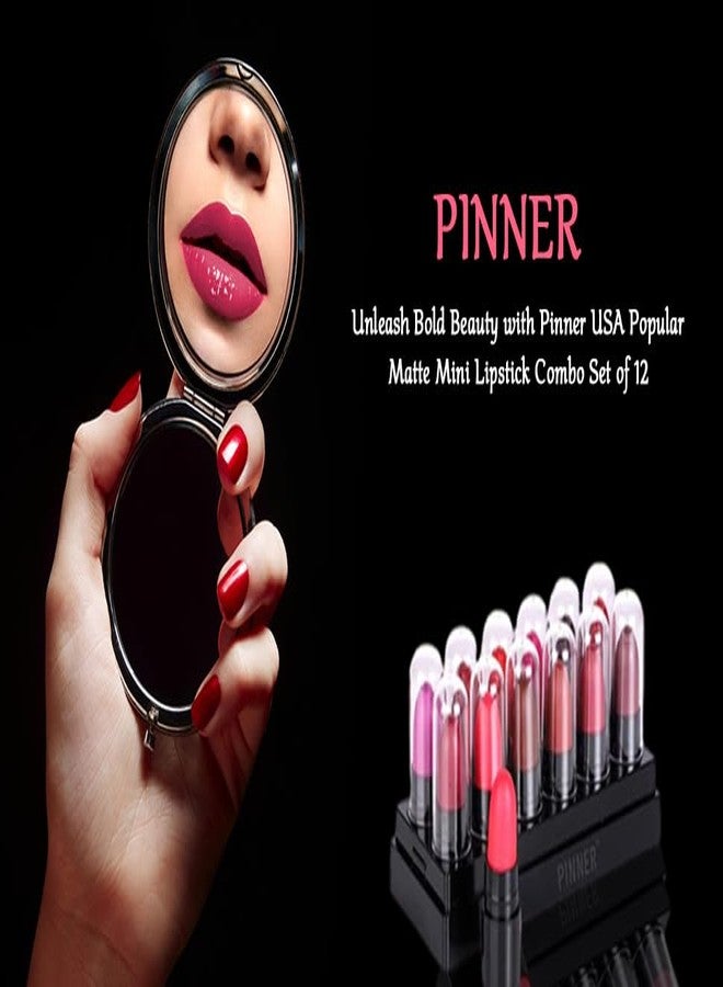 بينر مجموعة أحمر شفاه صغيرة، 8 ألوان مع حامل عرض، تشكيلة وردية وحمراء - Image 2