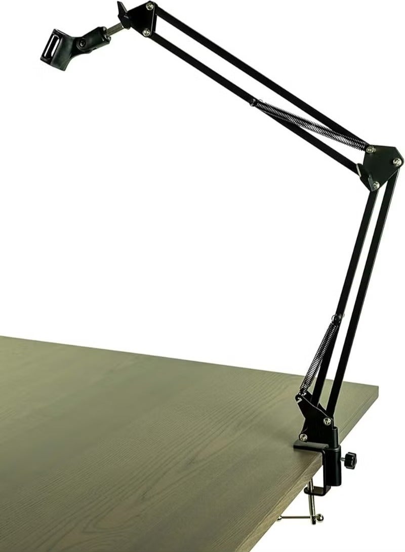 Microphone Metal Suspension Boom Scissor Arm Stand Table Mounting Clamp with Mic Clip  - Image 2