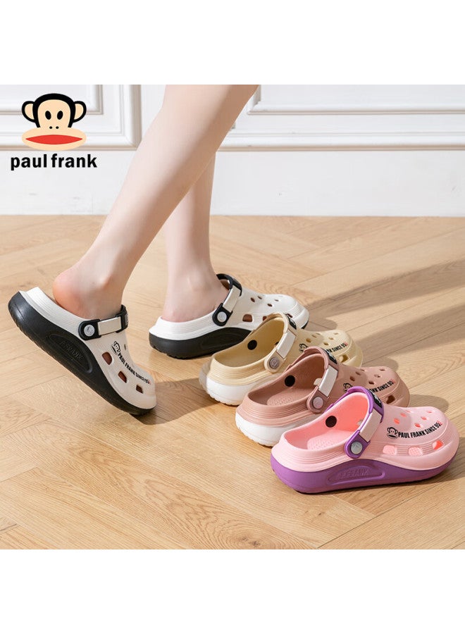 Paul Frank Big Mouth Monkey Hole Shoes Women's Summer Sandals Home Outdoor Wear Eva Toe Beach Men's Slippers 332 Lotus Pink 40-41