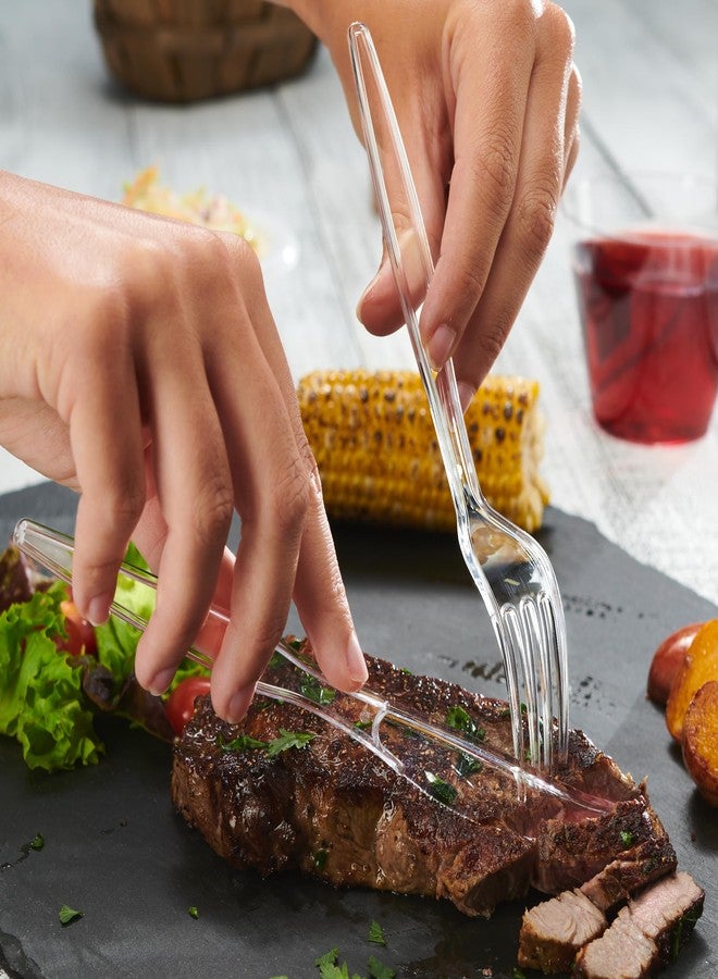 Gusto [360 Combo Pack] Basic Clear Plastic Silverware, Heavyweight Disposable Utensils - 180 Forks, 120 Spoons and 60 Knives Cutlery, Perfect for Wedding, Parties and Events - Image 3