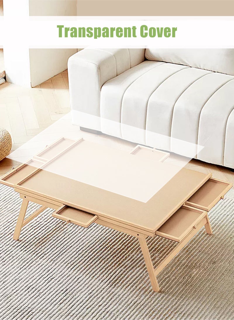 URbazaar 1500 Piece Wooden Jigsaw Puzzle Board, 89cmx68.7cm Portable Puzzle Table Portable Puzzle Table, 6 Drawers, PP Cover, With Table Legs, for Ages 7 and Up - Image 4