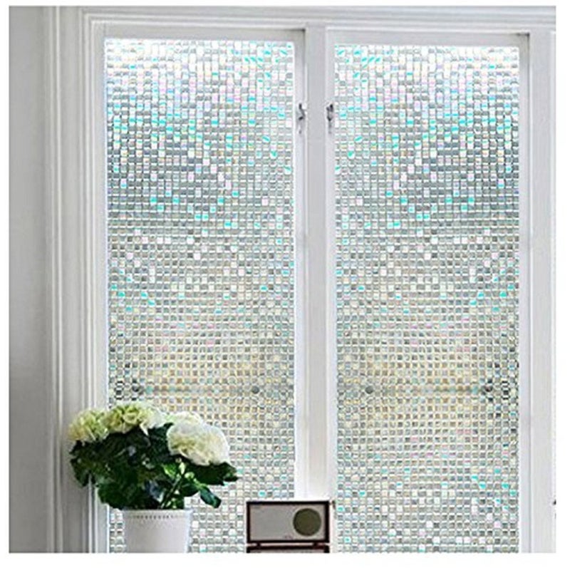 Elton 3D Window Films Privacy Film Self Adhesive Decorative Film for Bathroom Door Window Heat Control Anti UV 16 x 144 inches - Image 2