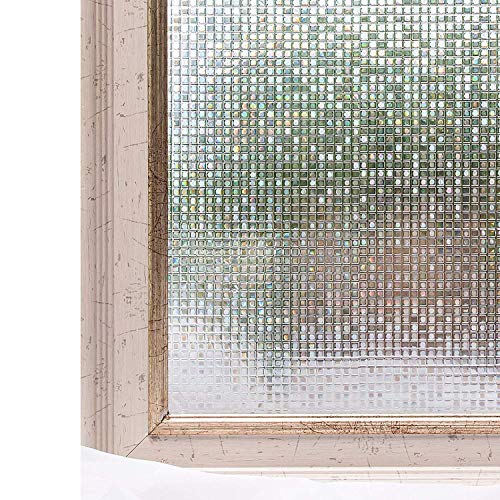 Elton 3D Window Films Privacy Film Self Adhesive Decorative Film for Bathroom Door Window Heat Control Anti UV 16 x 144 inches - Image 1