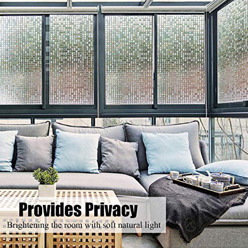 Elton 3D Window Films Privacy Film Self Adhesive Decorative Film for Bathroom Door Window Heat Control Anti UV 16 x 144 inches - Image 4