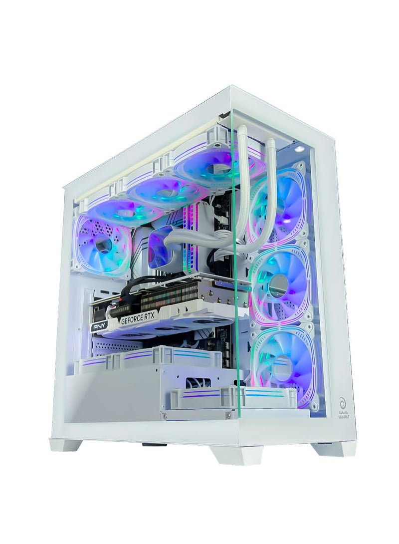 Game Sekret HiFly Magna Gaming PC - Intel Core i7-14700K Processor | NVIDIA RTX 4080 16GB GPU | 64GB DDR5 RAM | 2TB M.2 NVMe SSD + 4TB HDD | 360mm Liquid Cooler | WiFi + Bluetooth Ready | Windows 11 Pro | Game Sekret Desktop Computer Tower (White)  - Image 1