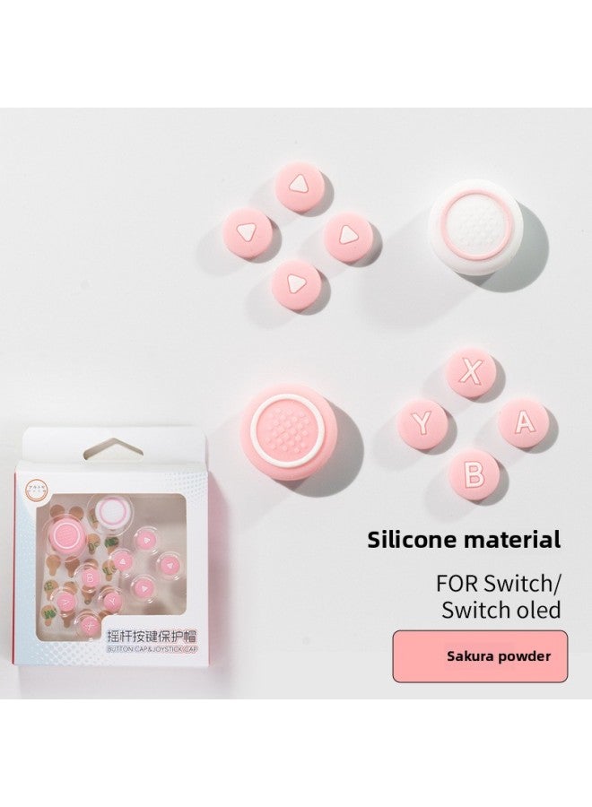 Switch Silicone Key Cap NS Direction Silicone Color Key Sticker Joycon Key Sticker Handle Rocker Cap-Product Color:NS Silicone Key Suit-Pink - Image 1
