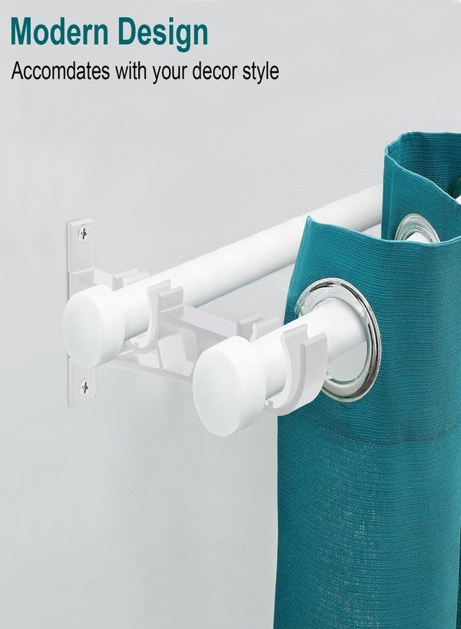 Gudui Double Curtain Rod Bracket, Heavy Duty Curtain Rod Holders White Curtain Rod Hooks Wall Brackets Extended Rod Hanger Support, 3 Pack - Image 3