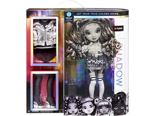 Rainbow High Nicole Steel Grayscale Fashion Doll with 2 Outfits and Accessories, Gift for Kids 6-12 - Image 4