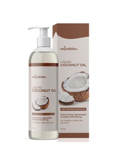 Aquableu Fractionated Liquid Coconut Oil  100 Pure and AllNatural  Moisturizing Lightweight and Deeply Nourishing  Promotes Healthy Softer Skin  Hair  Hydrating  12 oz 