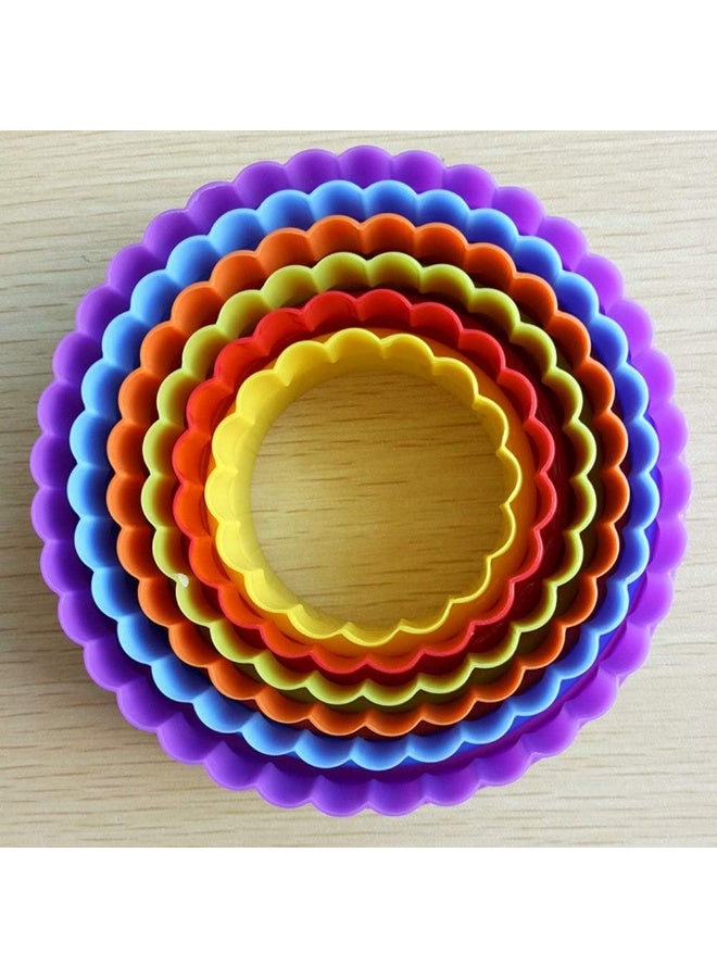 ChicAbode 6pc Cookie Cutters, Plastic Crinkle Cutter Double Sided Plain Round Pastry Cutters Baking Tools Kitchen Gadgets Baking Tools Accessories - Image 3