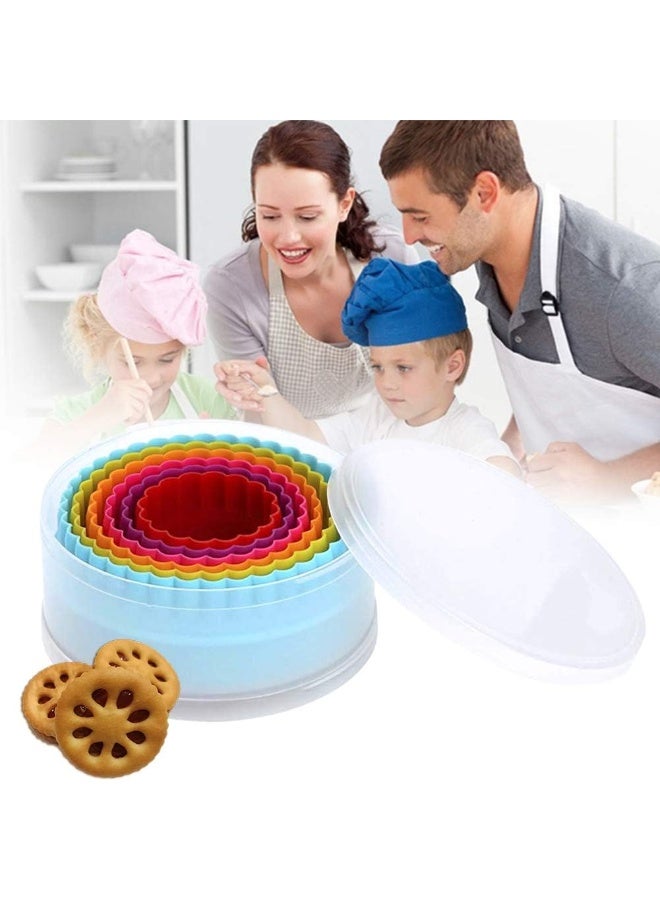 ChicAbode 6pc Cookie Cutters, Plastic Crinkle Cutter Double Sided Plain Round Pastry Cutters Baking Tools Kitchen Gadgets Baking Tools Accessories - Image 2