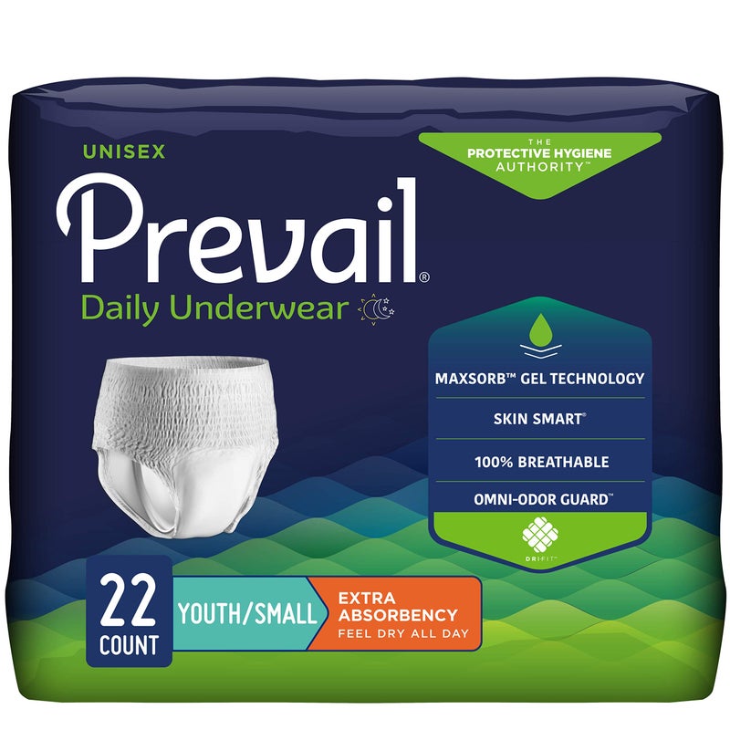 Prevail Prevail Adult Incontinence Underwear for Men Women Maximum Absorbency YouthSmall 22 Count 