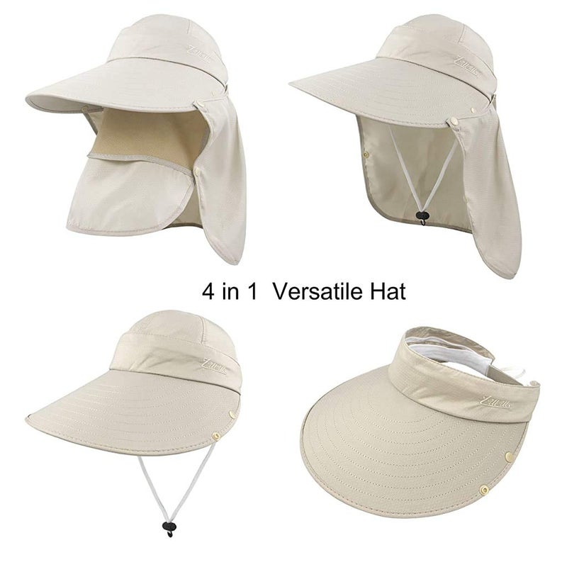 GUSTAVE ® Unisex Summer Hats with Detachable Flaps, Sun Hats for Women, Sun Protection Cap for Women, for Gardening, Beach, Boating, Fishing - Image 2
